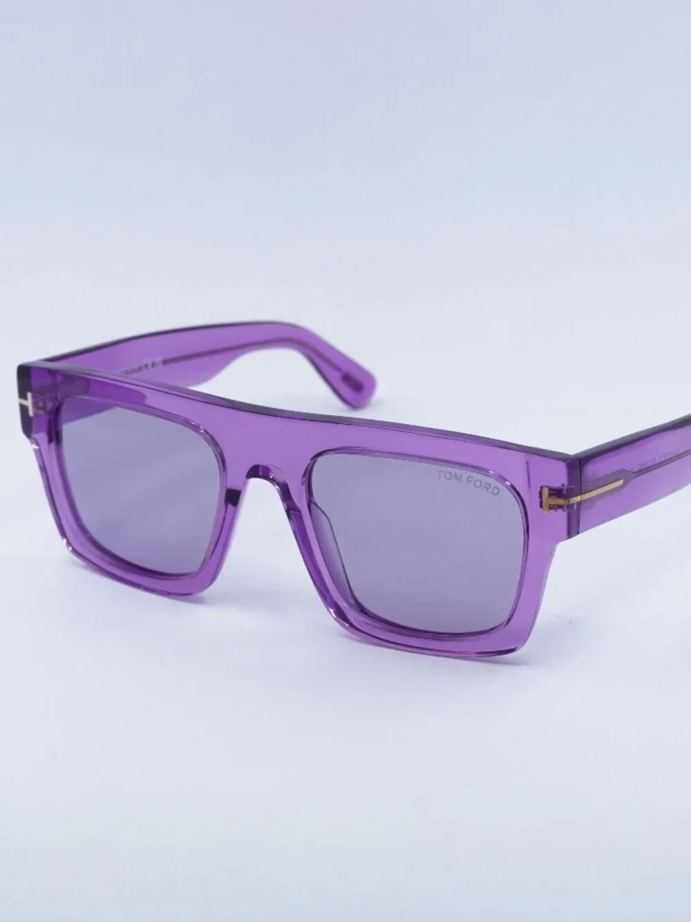 Tom Ford Fausto FT0711 81Y Sunglasses Violet Square Frame, Violet Lenses
